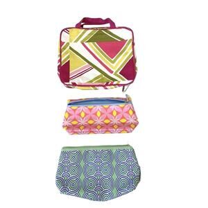 Clinique Travel Toiletry Bags Set Of 3 Colorful Zip Cases Retro Y2K Style